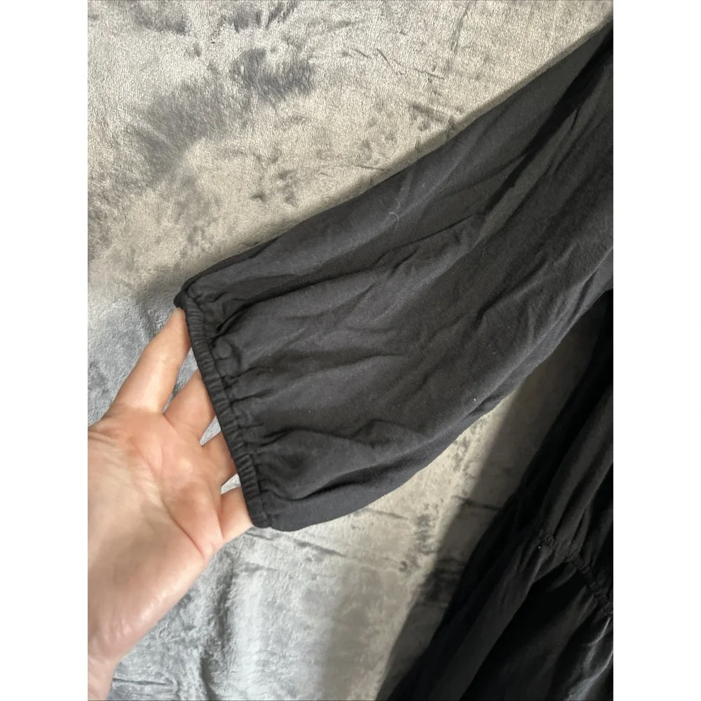 Old Navy Women's XL Midi Dress Black Smocked Off The Shoulder Knit Stretch Comfy - Picture 5 of 12
